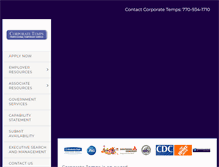 Tablet Screenshot of corporatetemps.com